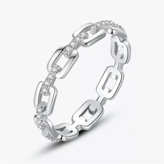 Elegant Cubic Zircon 925 Silver Rings Gifts Women/Men Band Party Jewelry Sz 6-10