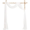 thumbnail image 1 of 20Ft Wedding Arch Draping Fabric Panels, White Chiffon Table Runner Decoration, Fabric Drapes Arbor Drapery Wedding Ceremony Reception Swag Decorations for Wedding Party Decoration …, 1 of 5