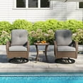 thumbnail image 1 of Costway 3 PCS Patio Swivel Rocker Set Gliding Bistro Furniture Set with Tempered Glass Table Gray, 1 of 10