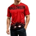 thumbnail image 5 of IAJDKMEK Men's Halloween Graphic Tee - Short Sleeve Crewneck Lightweight Breathable, Funny Print Summer Shirts for Men, Casual T-Shirts for Party,Red S, 5 of 7