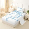 thumbnail image 2 of Erosebridal Blue Bowknot Twin Sheet Sets for Girls, Monogrammed L Bedding, 3pcs, 1 Flat Sheet, 1 Fitted Sheet and 1 Pillowcase, 2 of 5