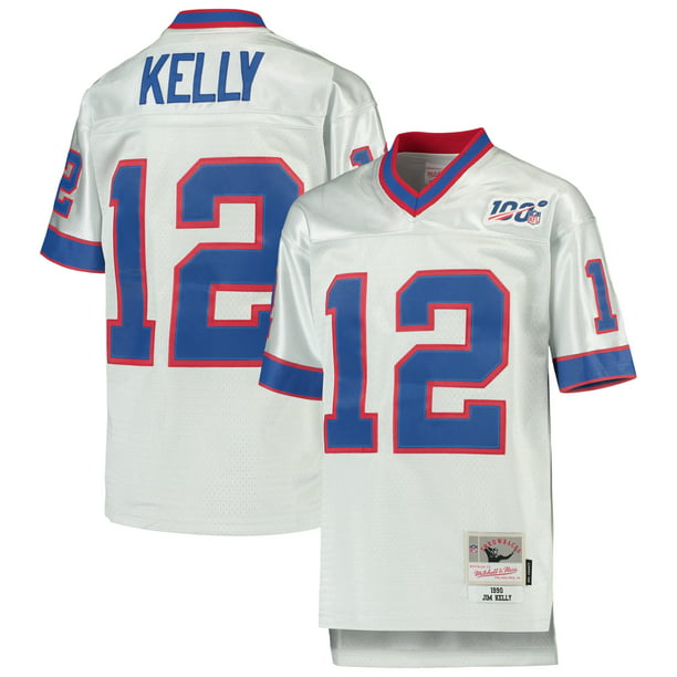 Jim Kelly Buffalo Bills Mitchell & Ness Youth NFL 100 Retired Player Legacy Jersey - Platinum