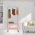thumbnail image 5 of Miumaeov Stand Coat Hanger with Hook and Wheel Portable Clothing Hanging Garment Rack for Home Pink, 5 of 13