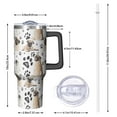 thumbnail image 2 of OBREWU Pug and Footprints Tumbler with Handle and Lid,Pug and Footprints 40oz Double Wall Vacuum Insulated Tumbler,Cups Gift for Women and Men, 2 of 7