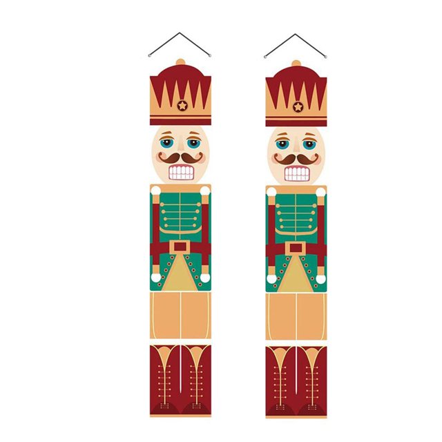 Matsuzay Navidad Cascanueces soldado Banner Navidad puerta pareado fiesta decoración adornos Kits de decoración para fiestas No.05 Matsuzay HA002106-05B