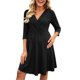 thumbnail image 2 of Neewe Maternity 3/4 Sleeve V Neck Baby Shower Dress Party Tunic Knee Photography Gown for Photoshoot, 2 of 6