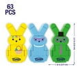 thumbnail image 2 of Brickcraft Peeps 3 Pack Bunnies - Blue, Green, Yellow Brick Building Kit (63-Plastic Piece Set), Three Cute Easter Bunnies and Handle, Easter Decoration, Colorful Spring Gift Decorations for Kids, 2 of 8