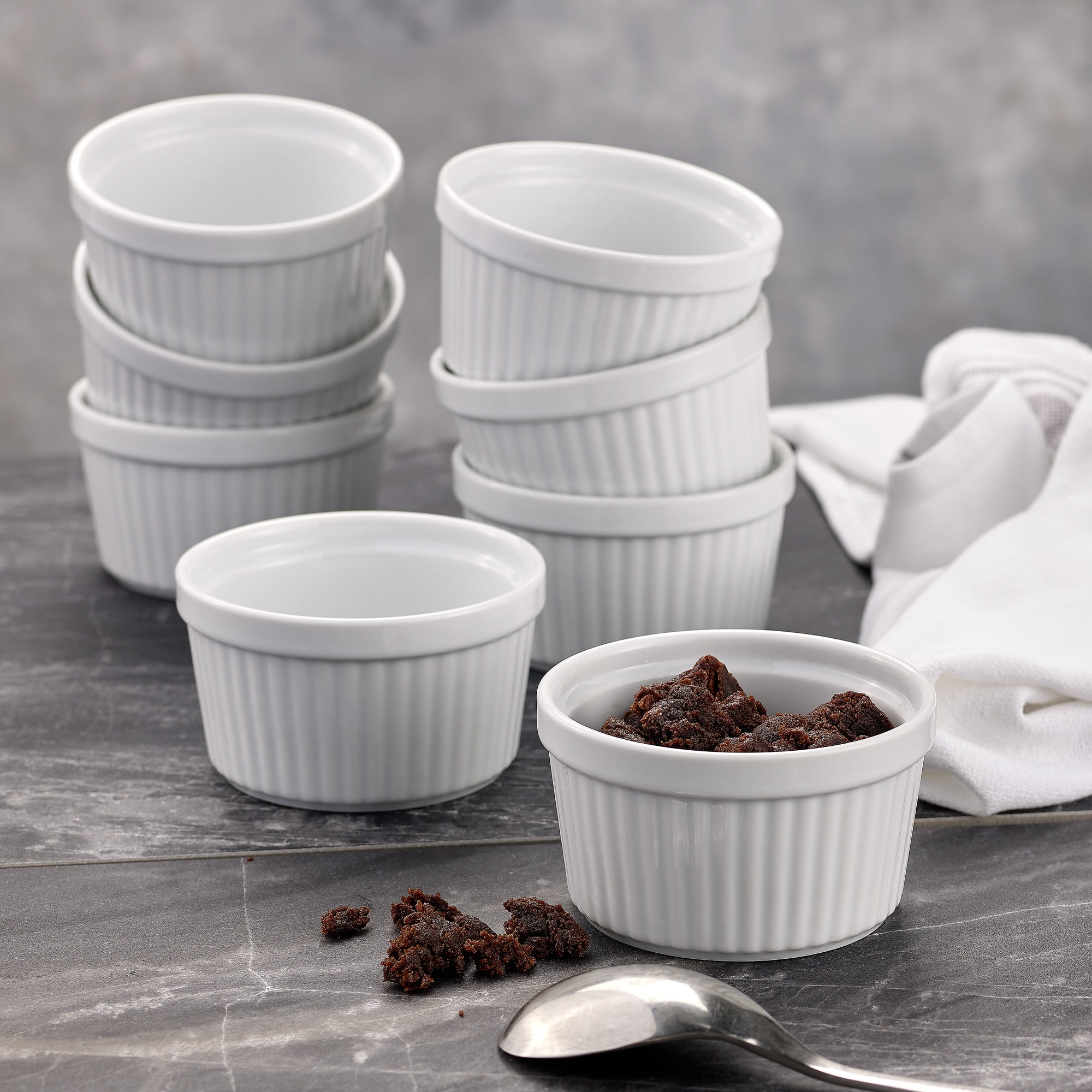 (4 pack) Better Homes & Gardens White Porcelain Ramekin, 0.42 lb