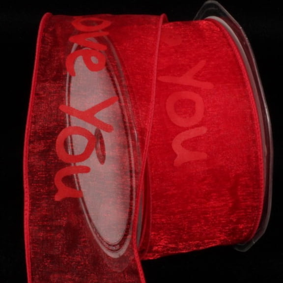 The Ribbon People Plum Red "I Love You" Craft Ribbon 2" x 27 Yards