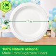 thumbnail image 3 of SHIQI-100% Compostable Plates 7 inch, 300 Pack Paper Plates Bulk, Small Paper Plates Eco Friendly Disposable Plates, White Paper Plates for Dessert, Cake, and Snack, 3 of 4