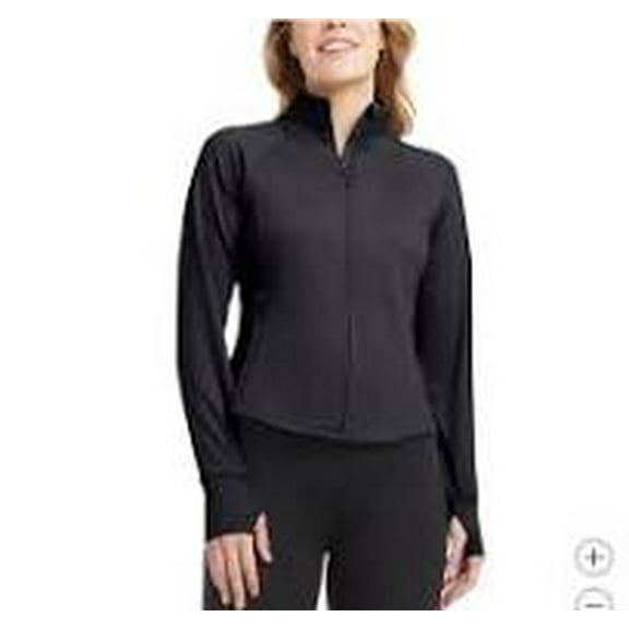Jockey Ladies' Tulip Hem Yoga Jacket, Black, XS