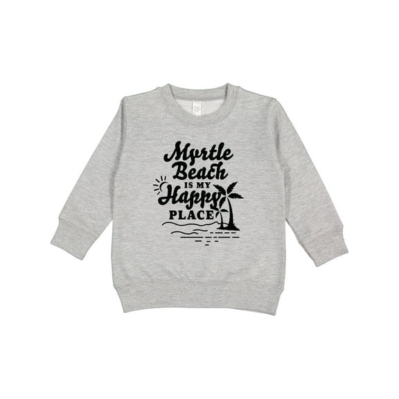 Inktastic Myrtle Beach is My Happy Place with Palm Trees Toddler Sweatshirt