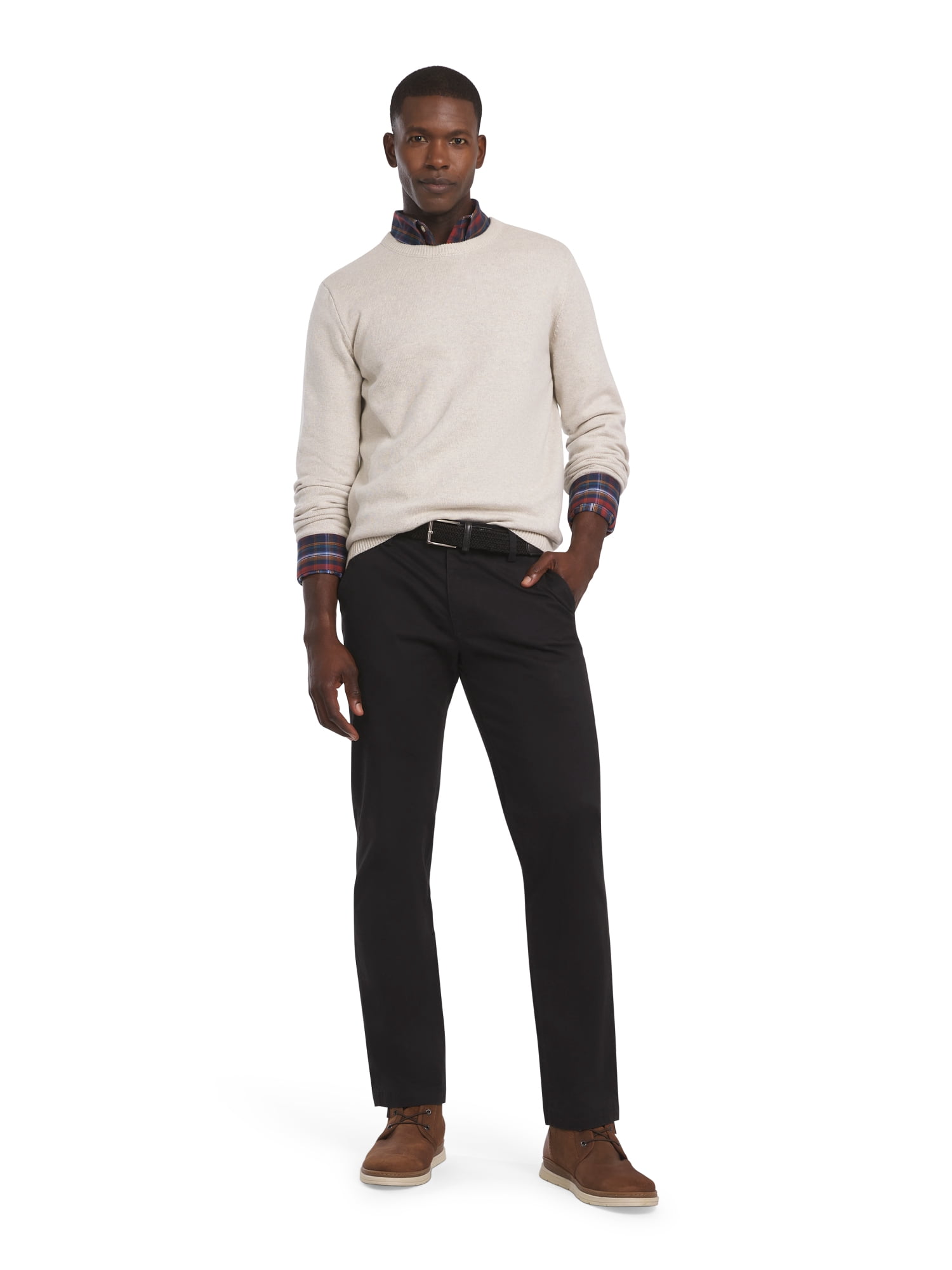 Chaps Men's & Big Men's Solid Cotton Crewneck Sweater, Sizes S-2XL
