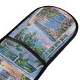 thumbnail image 4 of Yayeee Double Oven Mitt Kitchen Heat Resistant Baking 35" x7" Quilted Glove, Blue Floral Window, 4 of 6
