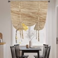 thumbnail image 3 of Country Farmhouse Tie Up Curtains for Windows, Adjustable Balloon Window Shades, Vintage Brown Wooden Grain Kitchen Window Treatments Adjustable Roll Up Curtain for Basement/Nursery 52"x45", 3 of 8