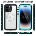 thumbnail image 5 of Waterproof Magnetic Case for iPhone 14 Pro Max Compatible with Wireless Charging Shockproof Protective Cover with Screen Protector (6.7" Blue), 5 of 13