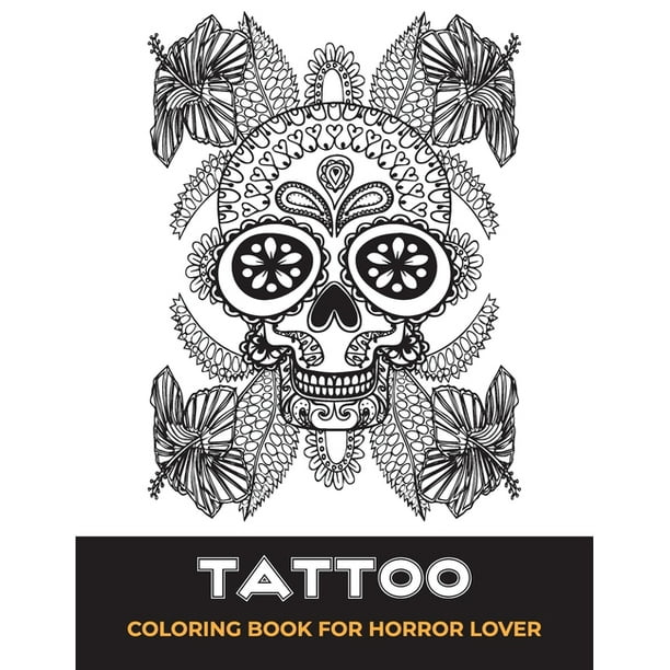 Download Tattoo Coloring Book For Horror Lover Old School Tattoo Coloring Book For Adults Paperback Walmart Com Walmart Com