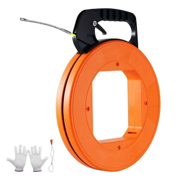 VEVOR Fish Tape, 200 ft, 3/16-inch, Fiberglass Wire Puller with Optimized Housing and Handle, Easy-to-Use Cable Puller Tool, Flexible Wire Fishing Tools for Wall and Electrical Conduit