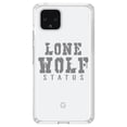 thumbnail image 1 of DistinctInk Clear Shockproof Hybrid Case for Google Pixel 4 XL (6.3" Screen) - TPU Bumper Acrylic Back Tempered Glass Screen Protector - Lone Wolf Status, 1 of 1