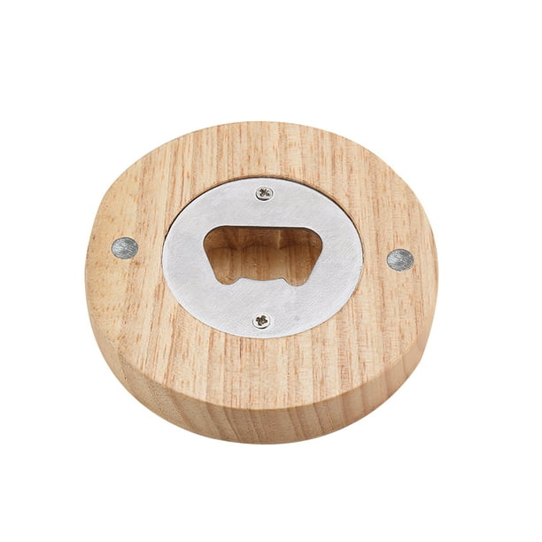 Abrebotellas De Madera Con Imán Imán De Refrigerador De Madera Abridor De Botellas De Cerveza Magnético Redondo De Madera Para El Hogar Cocina Fiesta De Reunión matsuzay HA021247-00