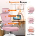thumbnail image 3 of COOLHUT Ergonomic Office Chair, High Back Mesh Desk Chair with Lumbar Support and Adjustable Headrest, Home Office Chair, Computer Gaming Chair, 400lbs, Pink, 3 of 9