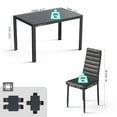 thumbnail image 5 of Lofka Glass Dining Table Set for 4, Dining Room Sets with 4 Back Support Chairs for Dinner, Black, 5 of 9