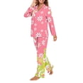 thumbnail image 5 of DISNIMO Daisy Print Women Pajama Sets Long Sleeve Sleepwear with Long Pants 2 Piece Lounge Set with Pockets Button Down Loungewear Nightwear, S, 5 of 7