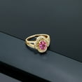 thumbnail image 4 of Gem Stone King 1.67 Ct Oval Pink Mystic Topaz 18K Yellow Gold Plated Silver Spotlight Ring (Size 8), 4 of 4