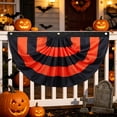 thumbnail image 4 of Halloween Bunting Fan Flag Happy Halloween Bunting Flag Ghost Pumpkin Half Fan Banner Decoration for Holiday Indoor Outdoor Yard Decoration (C), 4 of 6