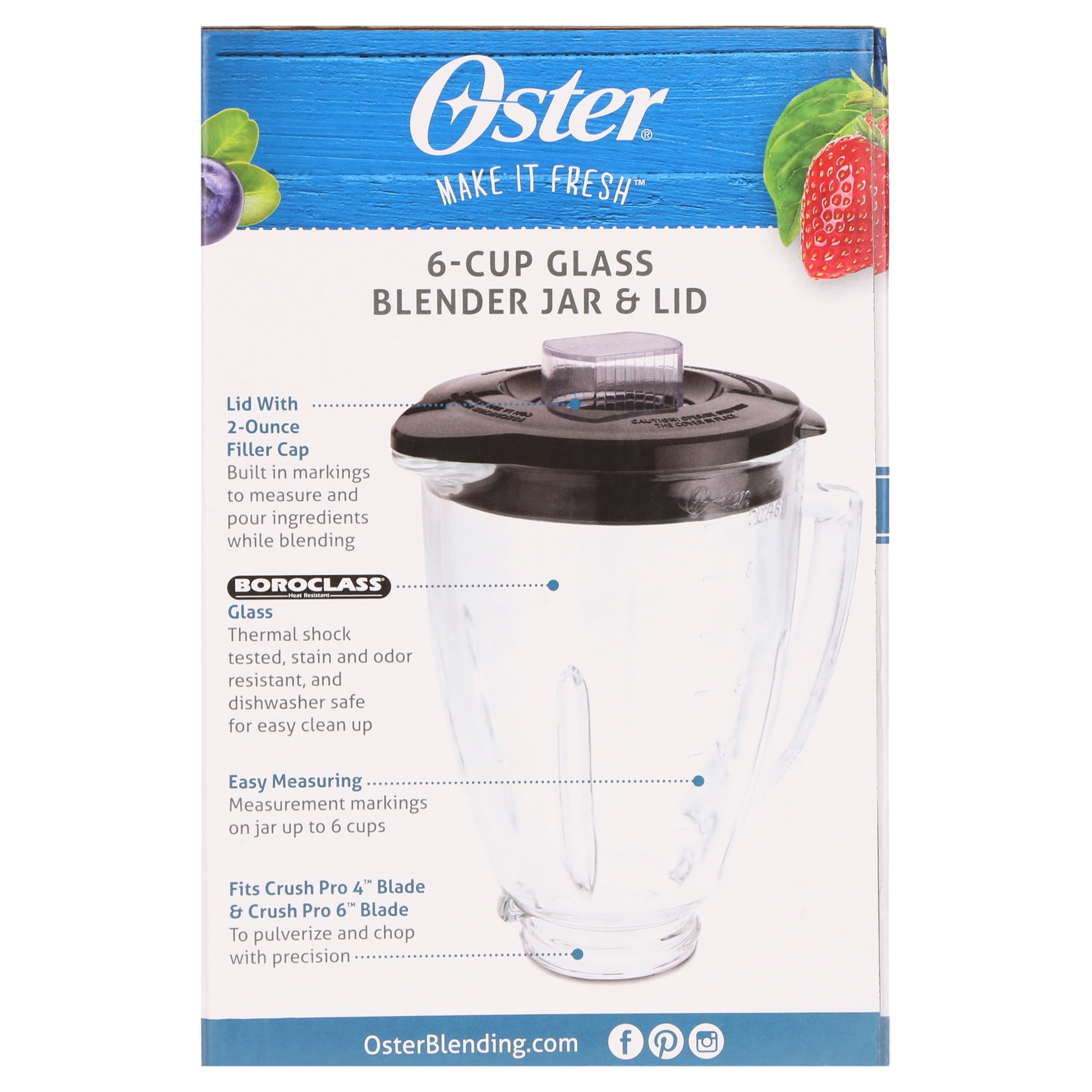 Brentwood 42 oz. Black Blender Glass Jar Replacement 6-Piece Set for Oster  Blender P-OST722 P-OST723 - The Home Depot