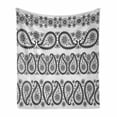 thumbnail image 1 of Paisley Soft Flannel Fleece Blanket, Winter Themed Design and Lace Like Ornaments with Flowers and Snowflakes Art, Cozy Plush for Indoor and Outdoor Use, 60" x 80", Black and White, by Ambesonne, 1 of 6