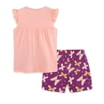 thumbnail image 4 of MEZZALL Girls Outfit Sets Short Sleeve Tee And Shorts Two Piece Casual Playwear With Cute Cartoon Print Lightweight Summer Clothes Sets Kids Breathable Comfort, 4 of 6