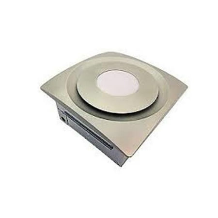 

Aero Pure AP90-SL SN Low Profile 90 CFM 0.3 Sones Slim Fit Bathroom Ceiling Fan with LED Light Pad & Satin Nickel Grille