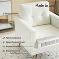 thumbnail image 3 of VINGLI Modern White Accent Chair for Living Room Bedroom Tufted Back Cushion Sofa Chair,Faux Sherpa Comfy Arm Chair Reading Chair with Golden Metal Legs,Deep Seat for Office,Apartment,Small Space, 3 of 16