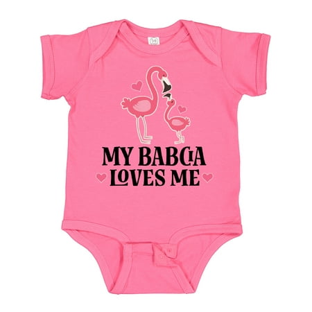 

Inktastic My Babcia Loves Me Flamingo Gift Baby Girl Bodysuit