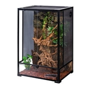 REPTIZOO Reptile Glass Terrarium with Double Hinge Door,top and side meshes,extra-tall 23.6" x 17.7" x 35.43", easy assembly