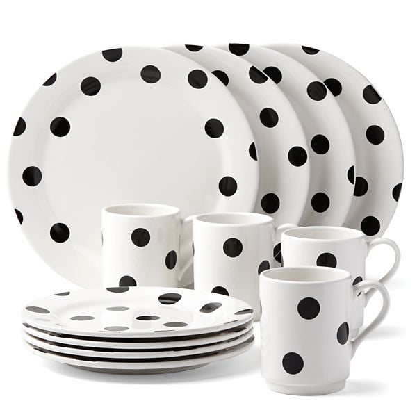 kate spade new york kitchen Deco Dot 12 Piece Dinnerware Set Walmart