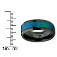thumbnail image 3 of Metal Masters Mens Black Tungsten Carbide Wedding Band Ring Blue Green Crushed Opal 8mm Comfort-Fit, 3 of 6
