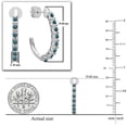 thumbnail image 2 of Dazzlingrock Collection Round Blue Diamond Fancy J Shaped Classic Pushback Hoop Earrings for Women (0.15 ctw, Color Blue, Clarity I2-I3) in 14K White Gold, 2 of 3