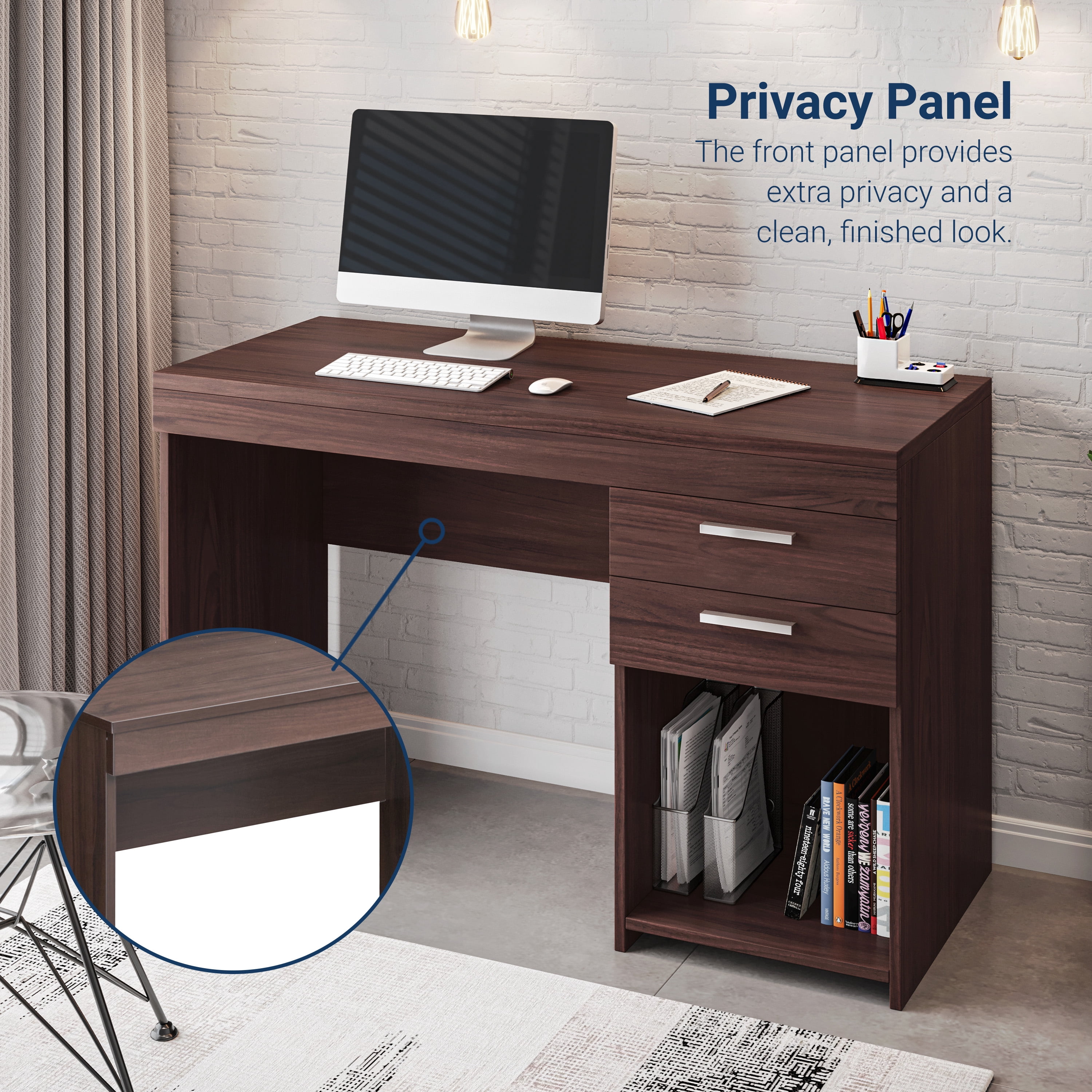 Home Office Workstation with Storage, Espresso