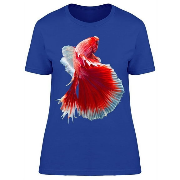 Amazing Tail Red Siam Betta T-Shirt Women -Image by Shutterstock, Female Medium