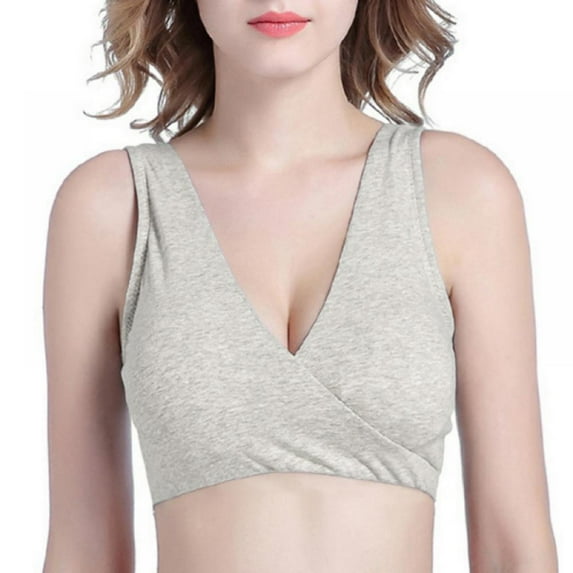 Wuffmeow Women's Maternity Wrap Front Sleep Bra