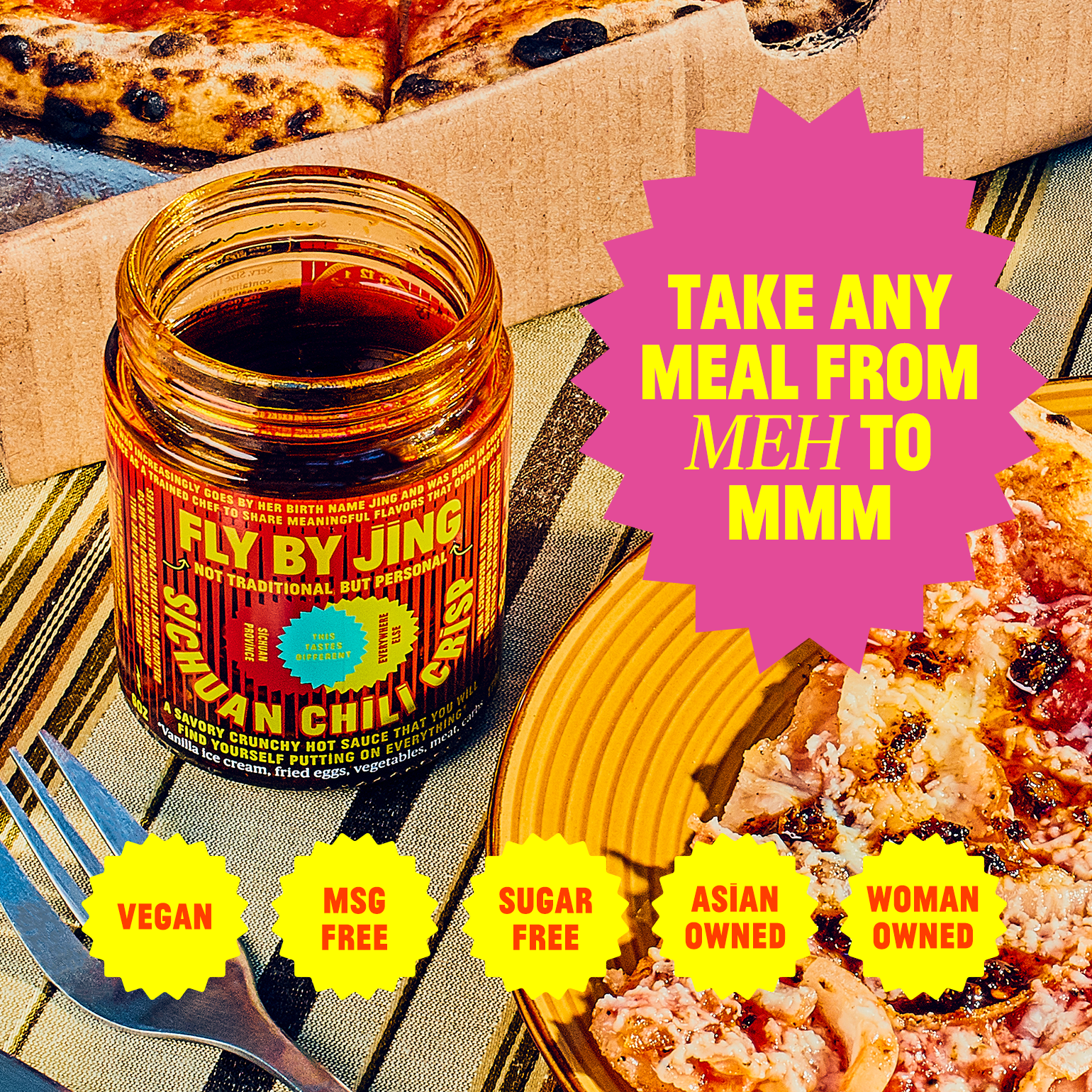 Fly By Jing Chili Crisp Sauce Mini Sampler Set, 4 Vegan Hot Sauces in TSA Compliant 2 oz Glass Jars