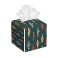thumbnail image 1 of Balery River Freshwater Fish Porta Pañuelos de Cuero con Estampado – Funda Moderna Cuadrada para Caja de Pañuelos, Dispensador 5x5x5'', 1 of 7