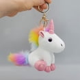 thumbnail image 3 of LLavero de muñeca de unicornio de peluche de dibujos animados Kawaii, Lindo bolso de colores dulces para damas, llavero de coche para hombres, bolsas de estudiantes, colgante de equipaje, 3 of 5
