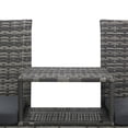 thumbnail image 5 of vidaXL 2-Seater Garden Sofa with Tea Table Poly Rattan Anthracite, 5 of 5