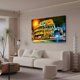 thumbnail image 3 of Póster de lienzo con efecto de pintura del Coliseo de Roma por la noche, decoración de dormitorio, paisaje deportivo, decoración de oficina, regalo, estilo marco, 16 x 24 pulgadas (40 x 60 cm), 3 of 8
