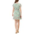 thumbnail image 3 of Allegra K Women's Ruffled Sleeve Self-Tie V Neck Above Knee Chiffon Floral Ruffle Dress, 3 of 6