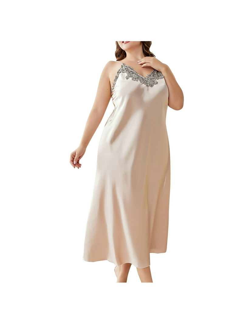 QUINDOS Plus Size Pajamas for Women Long Midi Nightgowns for Women Strap Ankle Length Sleep Dress Casual Lace Patchwork Sleepwear Night Dress - Walmart.com QUINDOS Plus Size Pajamas for Women Long Midi Nightgowns for Women Strap Ankle Length Sleep Dress Casual Lace Patchwork Sleepwear Night Dress - Walmart.com