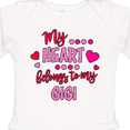 thumbnail image 4 of Inktastic My Heart Belongs to my Gigi Boys or Girls Long Sleeve Baby Bodysuit, 4 of 5